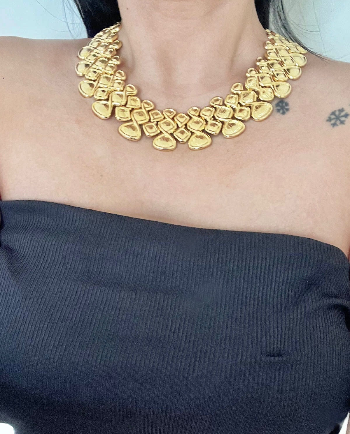 Gold Tone Statement Necklace