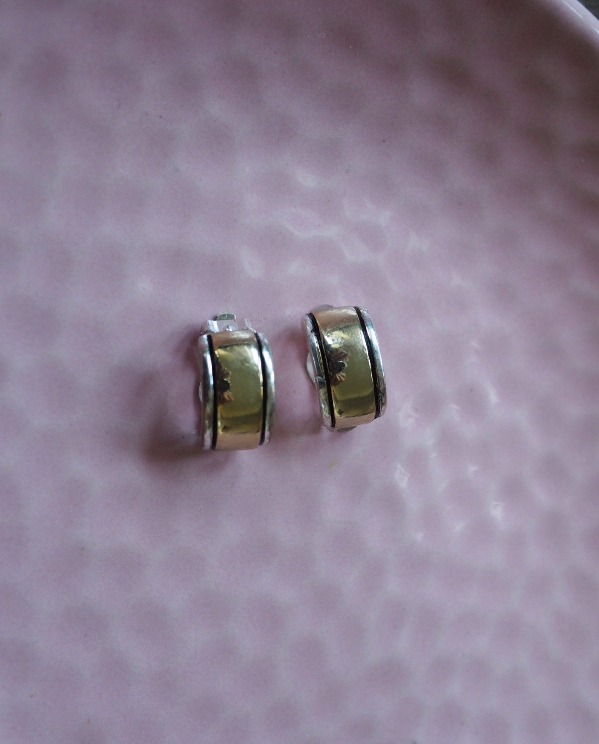 Gold Silver Half Hoops