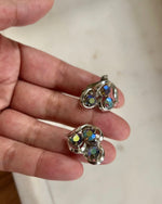 Load image into Gallery viewer, Pakula Signed Silver Tone Iridescent Rhinestone Clip Ons
