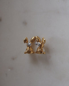 Avon Bunny Pearl Belly Earrings