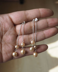 Beige Pearl Drop Earrings