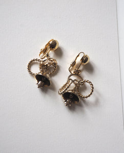 Gold Tone Vintage Bell Drop Earrings