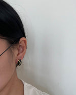 Load image into Gallery viewer, Black Enamel X Earrings
