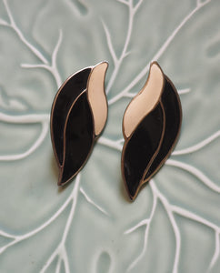 Black White Pierced Earrings