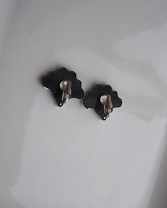 Black Flower Clip Ons