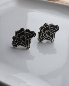 Black Flower Clip Ons