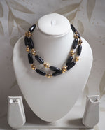 Load image into Gallery viewer, Napier Black Gold Beaded Necklace
