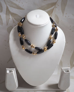 Napier Black Gold Beaded Necklace