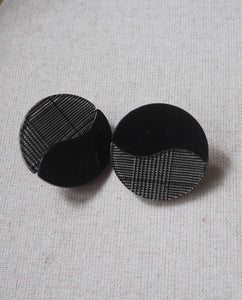 Black Chequered Statement Clip Ons