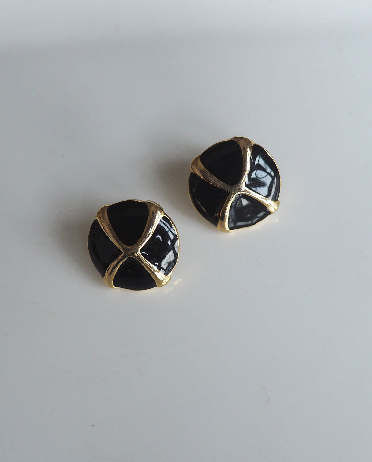 Black Enamel X Earrings