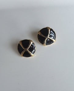 Black Enamel X Earrings