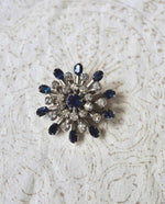 Load image into Gallery viewer, Rhinestone Blue Flower Brooch
