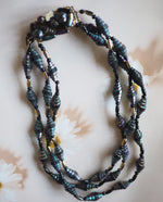 Load image into Gallery viewer, Blue Black Beaded Necklace
