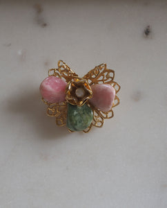 Dainty Colored Stone Brooch