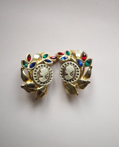 Cameo Girl Multi Colored Leaf Clip On Earrings