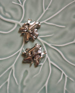 Load image into Gallery viewer, Silver Tone Coro Signed Leaf Clip Ons
