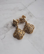 Load image into Gallery viewer, Gold Tone Rhinestone Dangle Earrings
