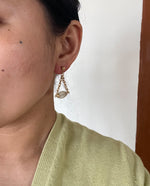 Load image into Gallery viewer, Gold Tone Dangle Pierced Earrings
