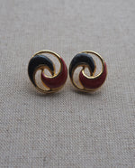 Load image into Gallery viewer, Red Blue Swirl Enamel Studs
