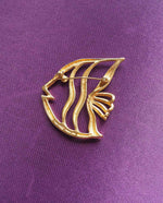 Load image into Gallery viewer, Gold Tone Fish Brooch
