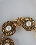 Load image into Gallery viewer, Gold Tone with Faux Pearl Statement Necklace
