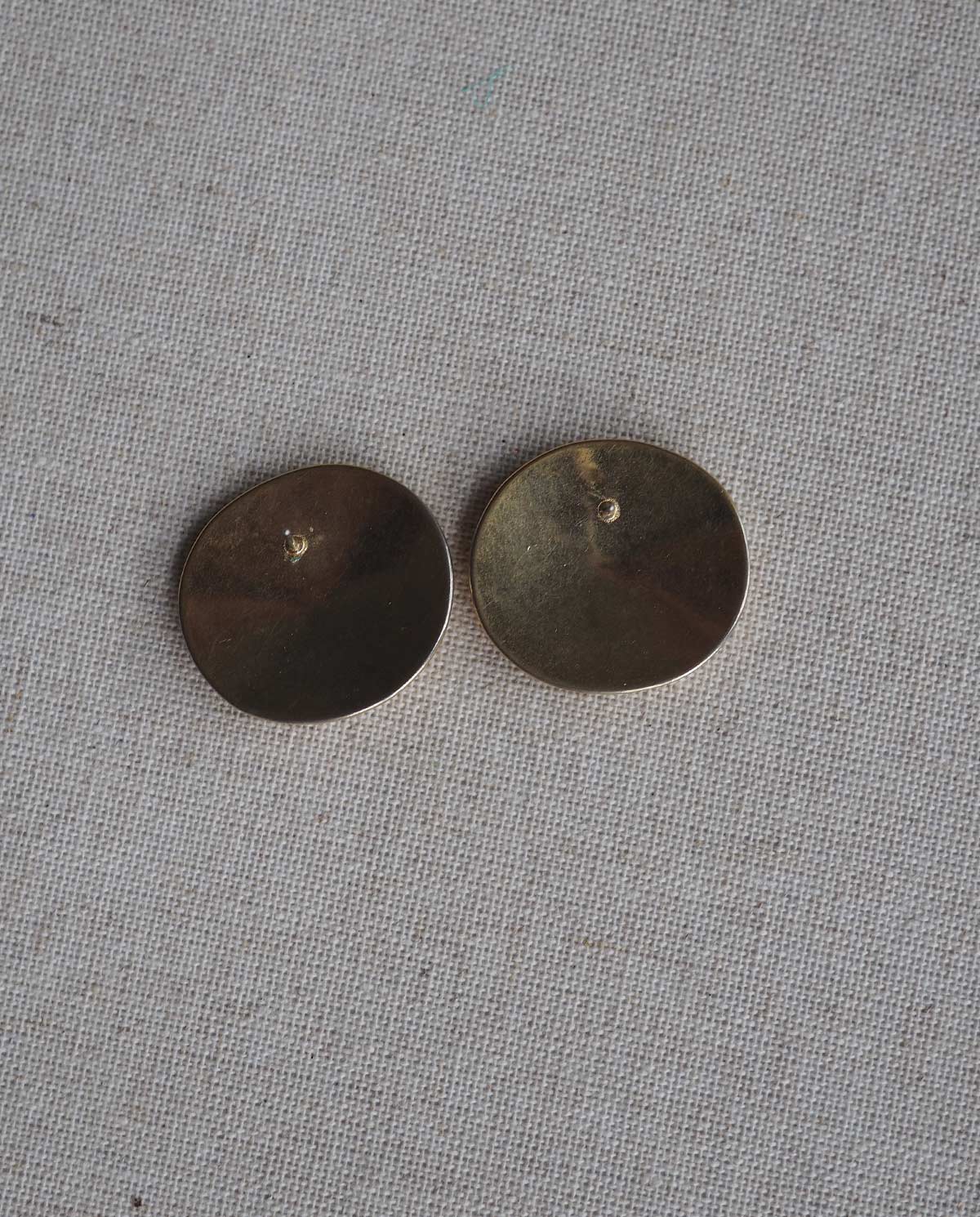 Gold Tone Textured Round Earrings