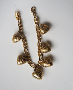 Gold Tone Hearts Bracelet