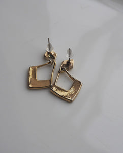 Navy Geometric Shape Dangle Earrings