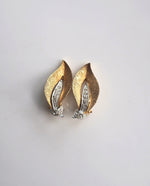 Load image into Gallery viewer, Gold Tone with Silver Detail Leaf Clip On
