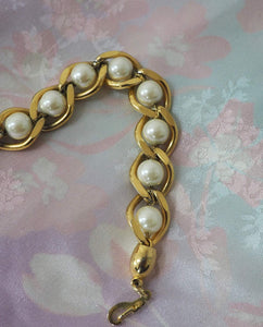 Faux Pearl Statement Bracelet