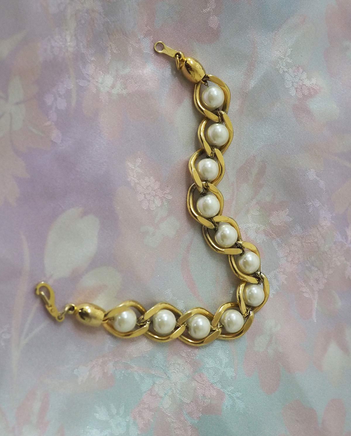 Faux Pearl Statement Bracelet