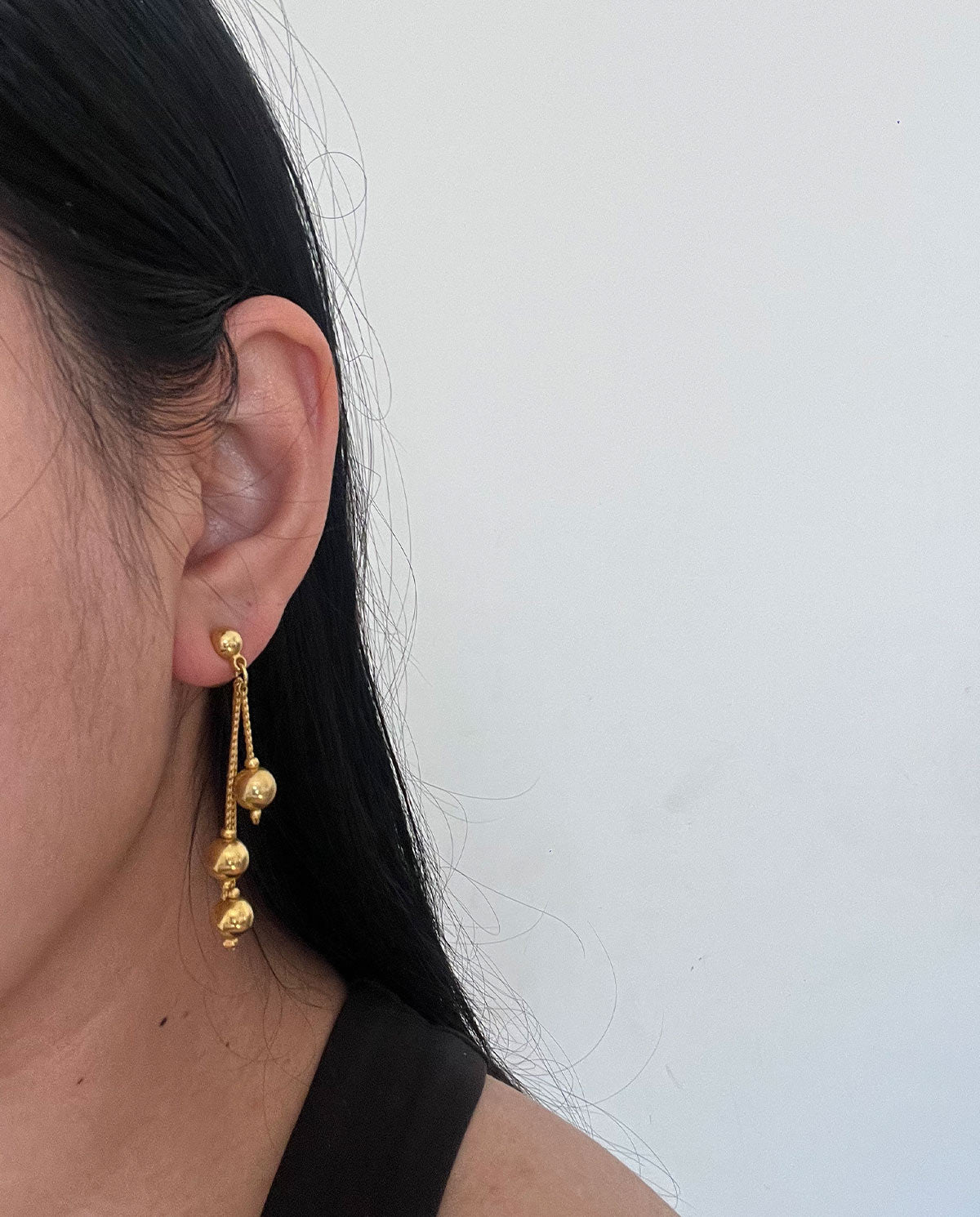 Gold Tone Ball Drop Earrings