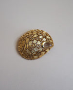 Load image into Gallery viewer, Trifari Signed Gold Tone Brooch
