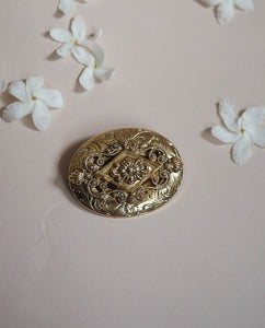 Gold Tone Oval Vintage Brooch