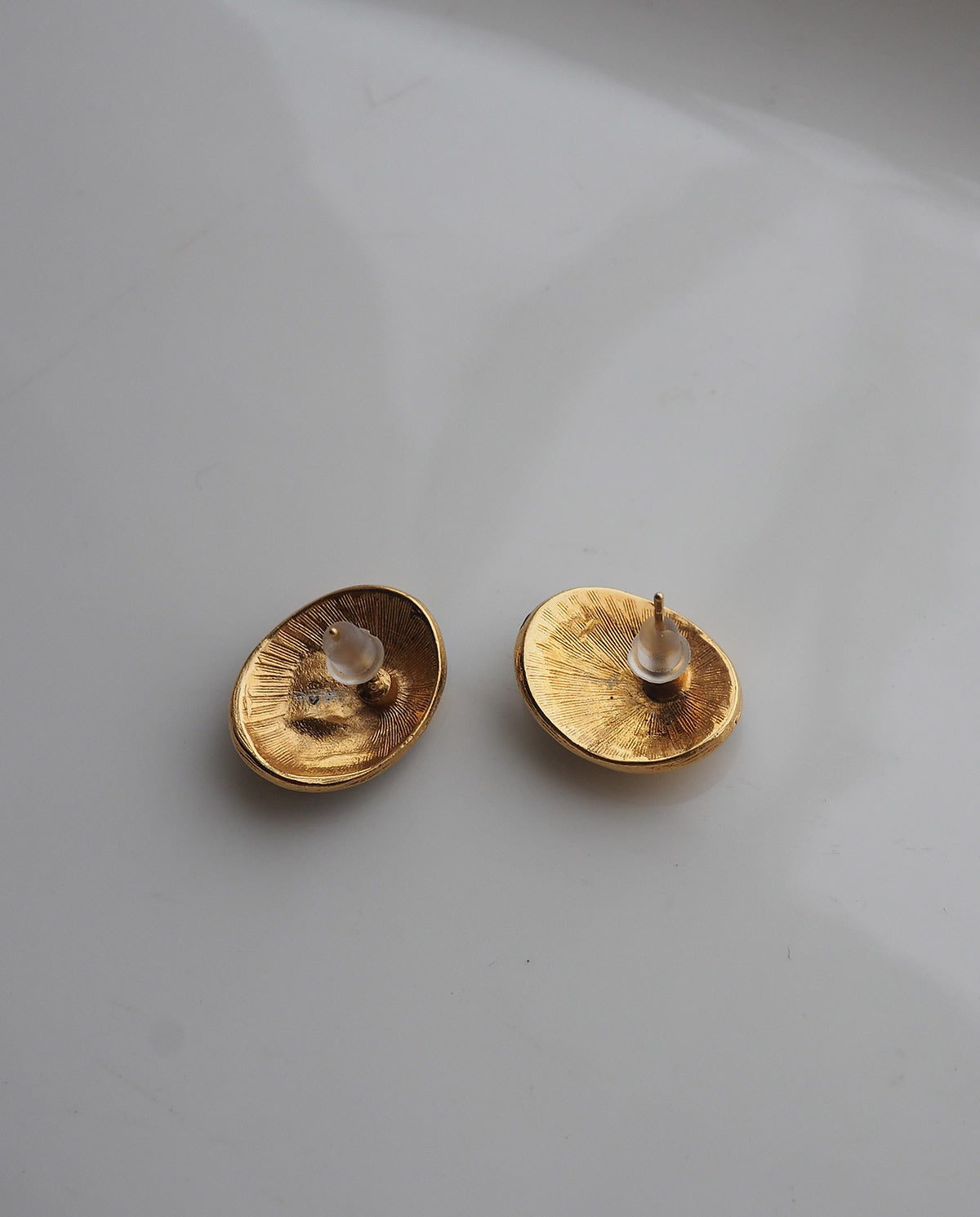Black Enamel Oval Earrings
