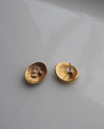 Load image into Gallery viewer, Black Enamel Oval Earrings

