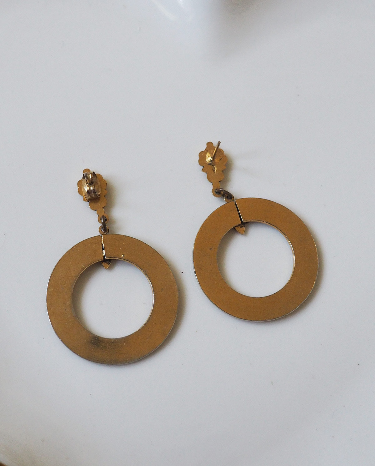 Vintage Gold Tone Statement Earrings