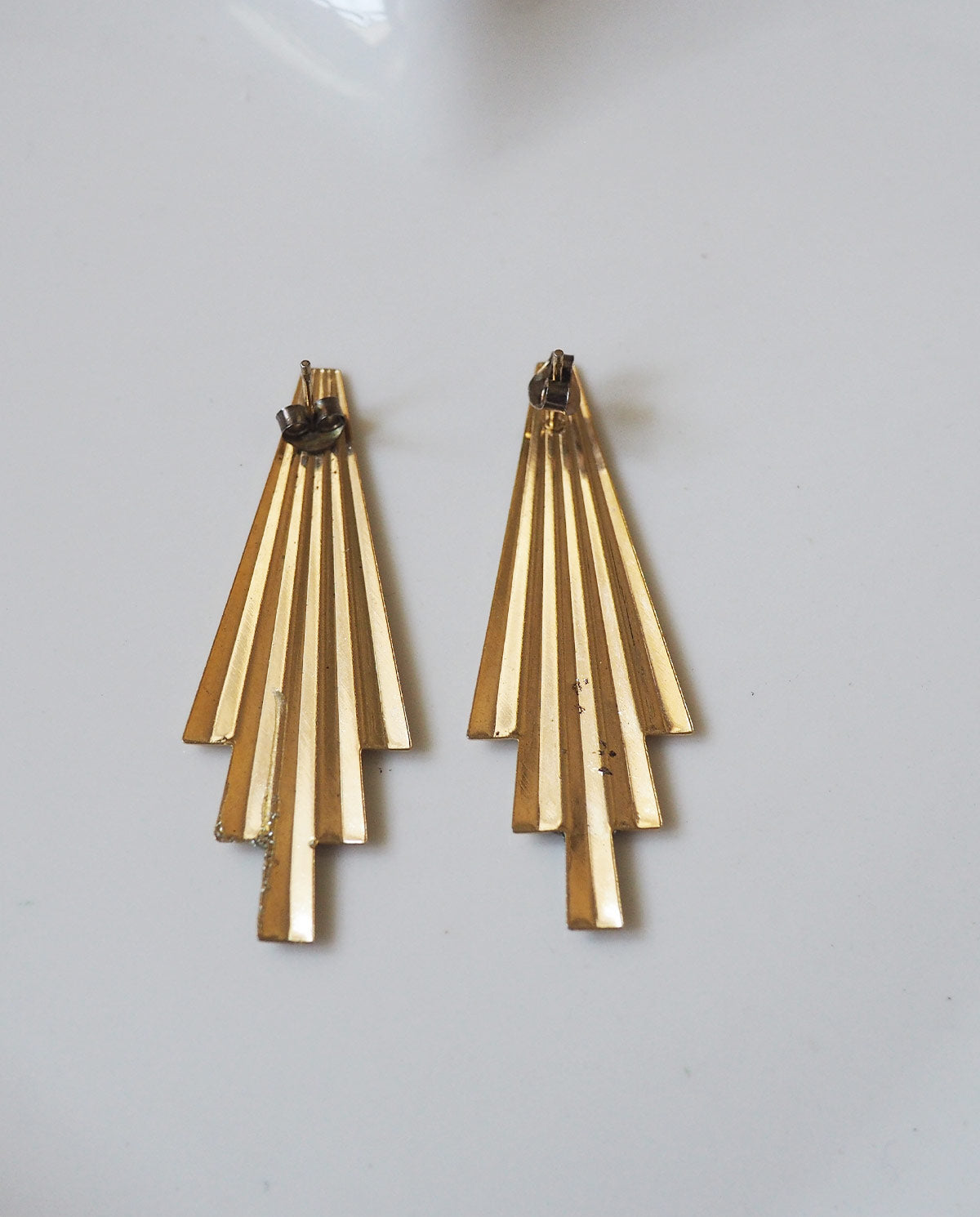 Gold Tone Shimmer Pierced Earrings