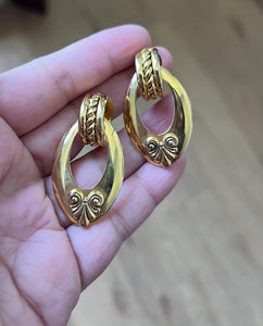 Gold Tone Statement Clip Ons