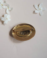 Load image into Gallery viewer, Gold Tone Oval Vintage Brooch
