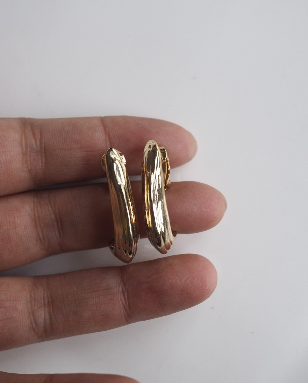 Half Hoops Gold Tone Clip Ons