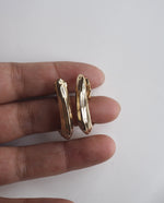 Load image into Gallery viewer, Half Hoops Gold Tone Clip Ons
