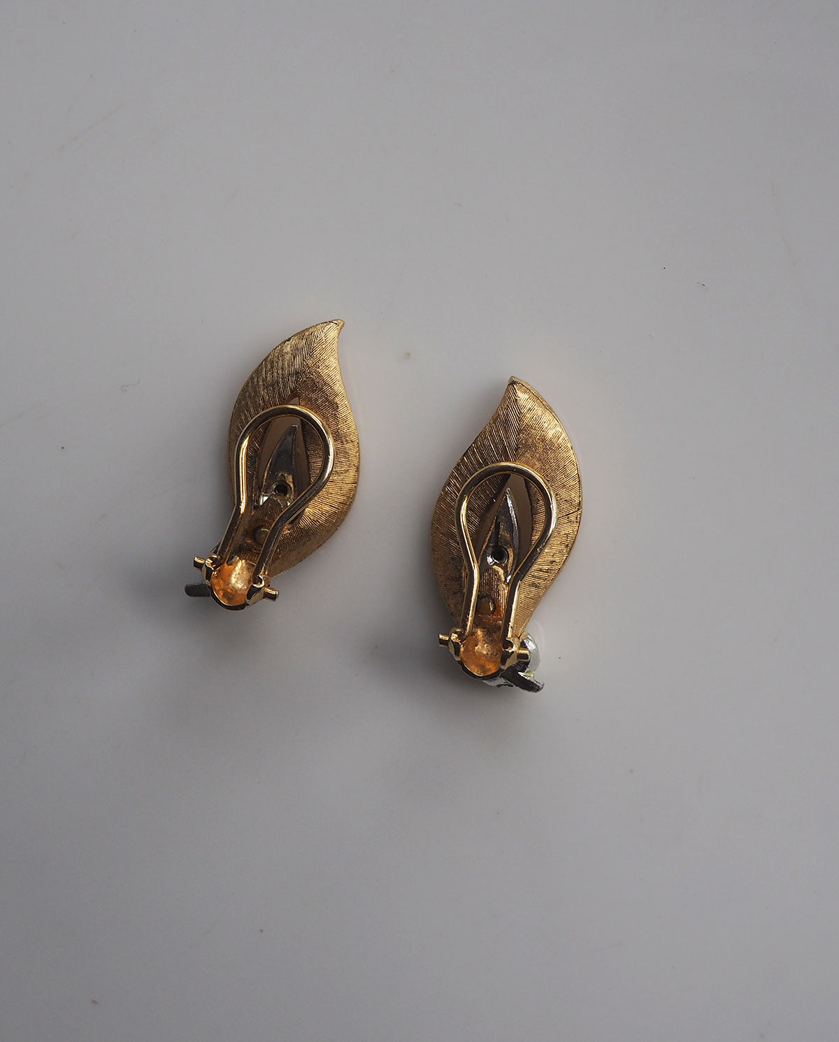 Gold Tone with Silver Detail Leaf Clip On