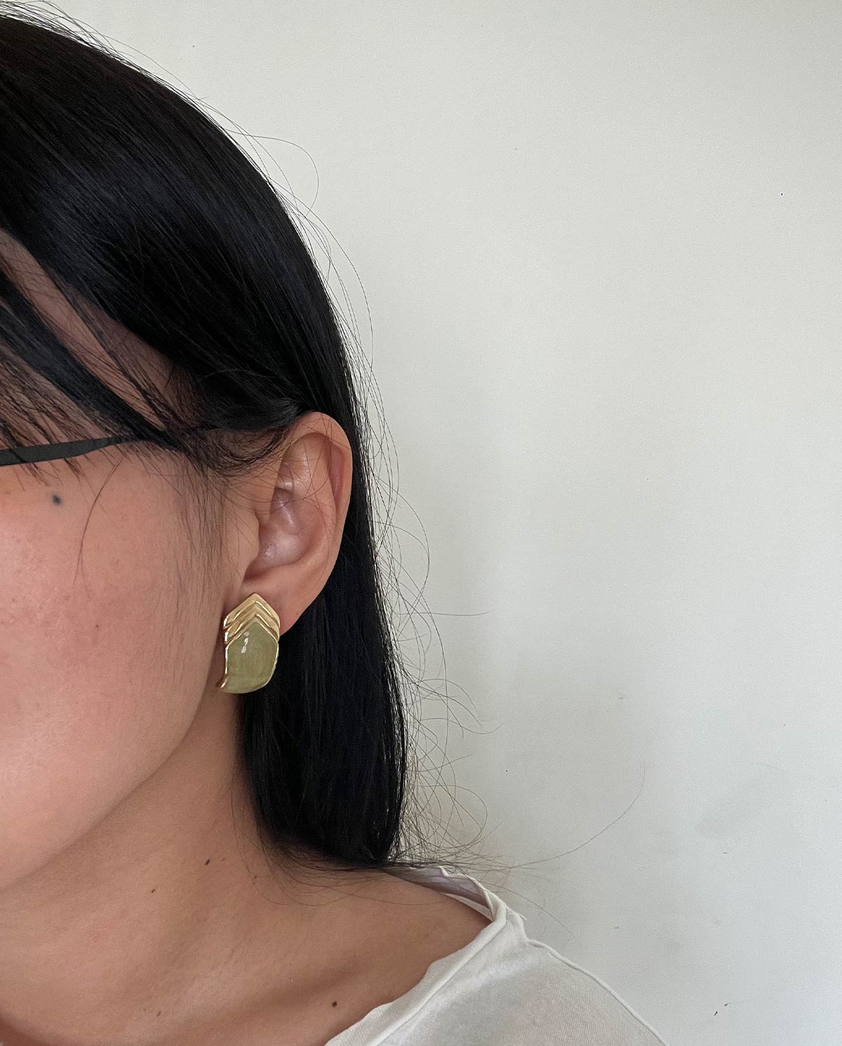 Lime Yellow Enamel Clip Ons