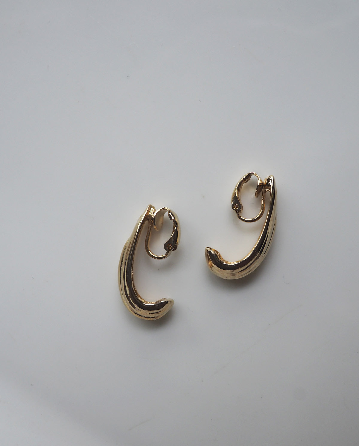 Half Hoops Gold Tone Clip Ons