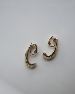 Half Hoops Gold Tone Clip Ons