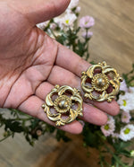 Load image into Gallery viewer, Gold Tone Statement Earrings
