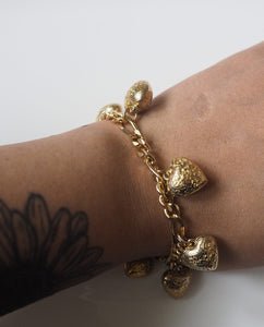 Gold Tone Hearts Bracelet