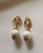 Load image into Gallery viewer, White Beaded Drop Earrings
