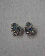 Load image into Gallery viewer, Pakula Signed Silver Tone Iridescent Rhinestone Clip Ons
